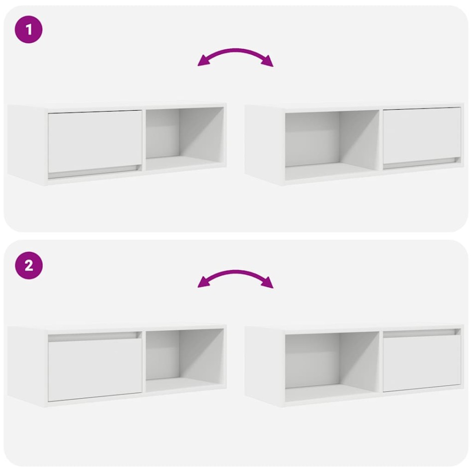 Muebles de TV 2 uds Blanco 80x31x25,5 cm Madera de