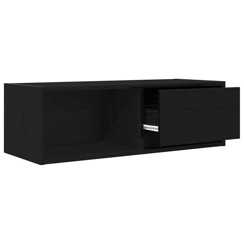 Muebles de TV 2 uds Roble Negro 80x31x25,5 cm Madera
