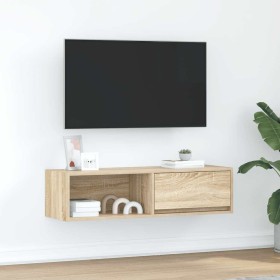 Mueble de TV de roble Sonoma 100x31x25,5cm Madera de