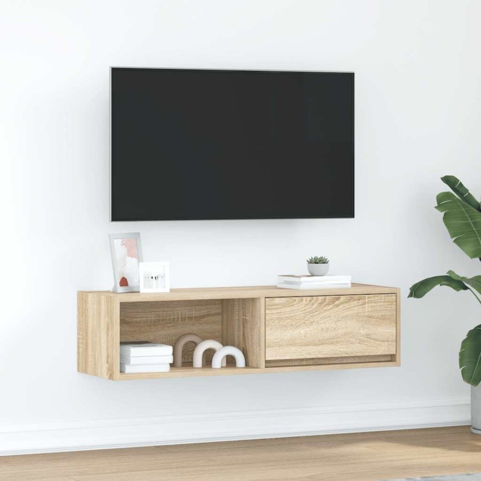 Mueble de TV de roble Sonoma 100x31x25,5cm Madera de