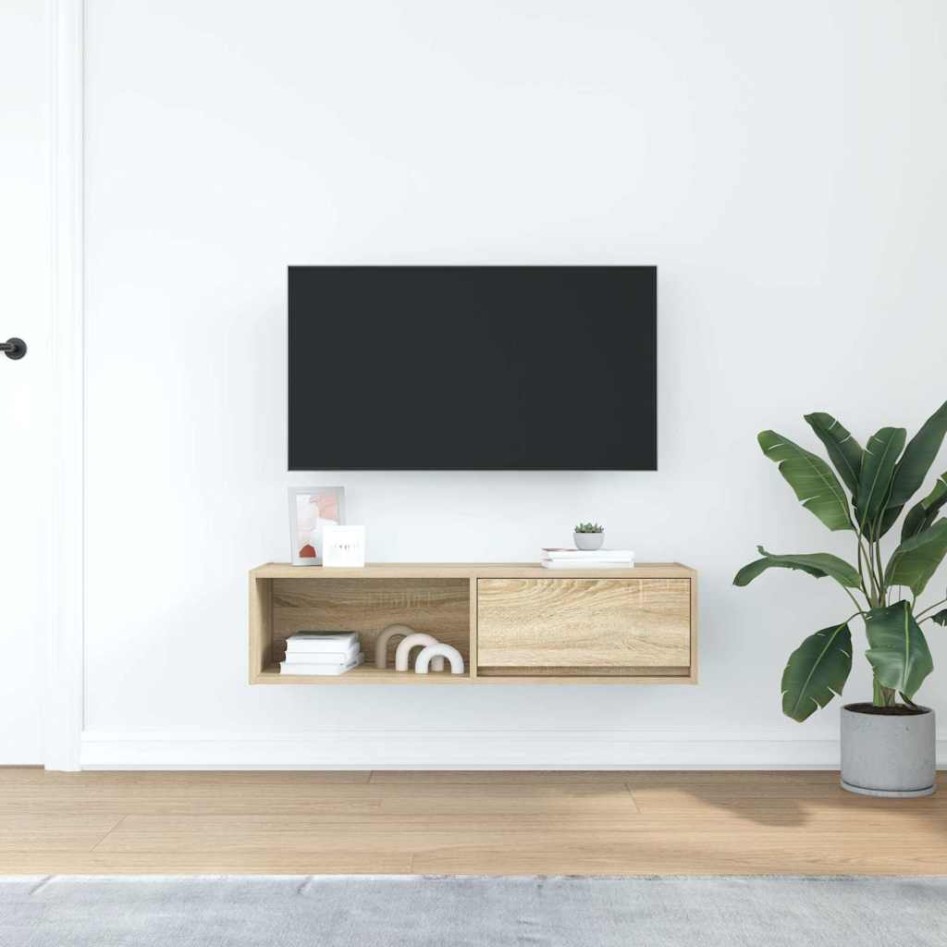 Mueble de TV de roble Sonoma 100x31x25,5cm Madera de