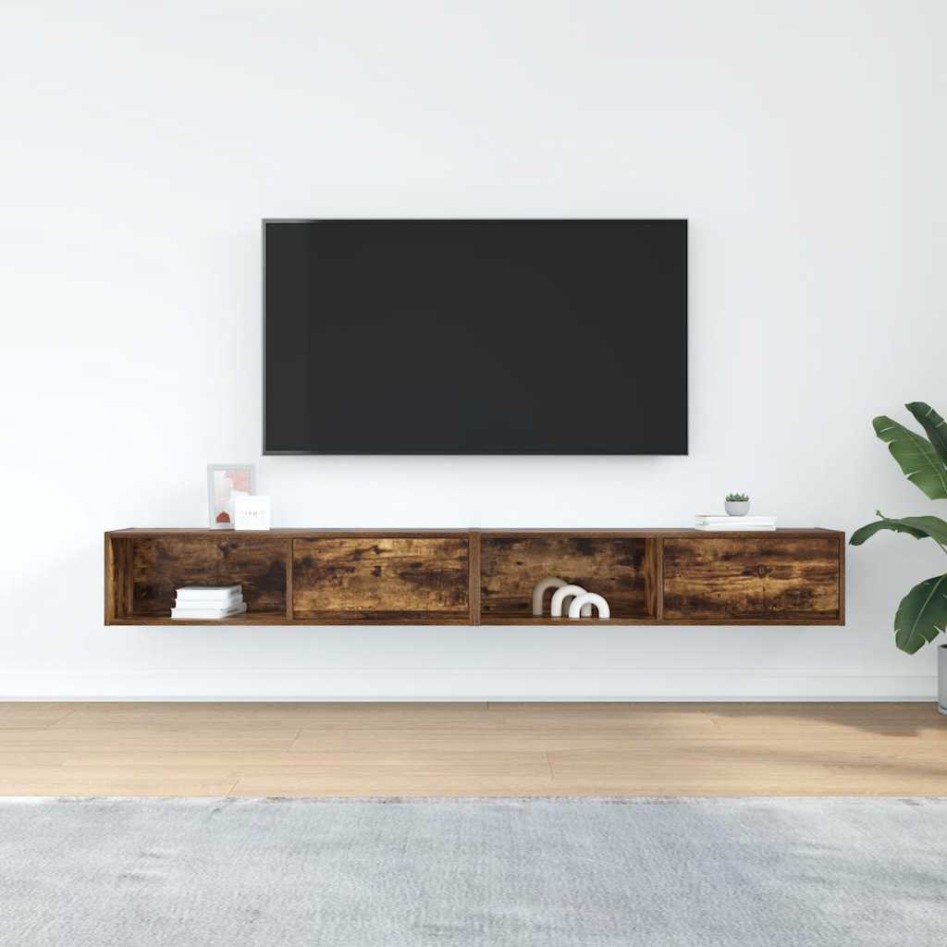 Muebles de TV 2 uds madera ingeniería color roble
