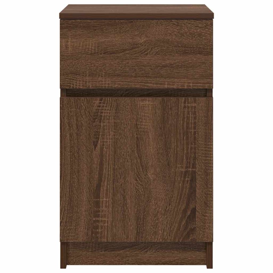 Mesitas de noche 2 uds madera roble marrón 39x35x65