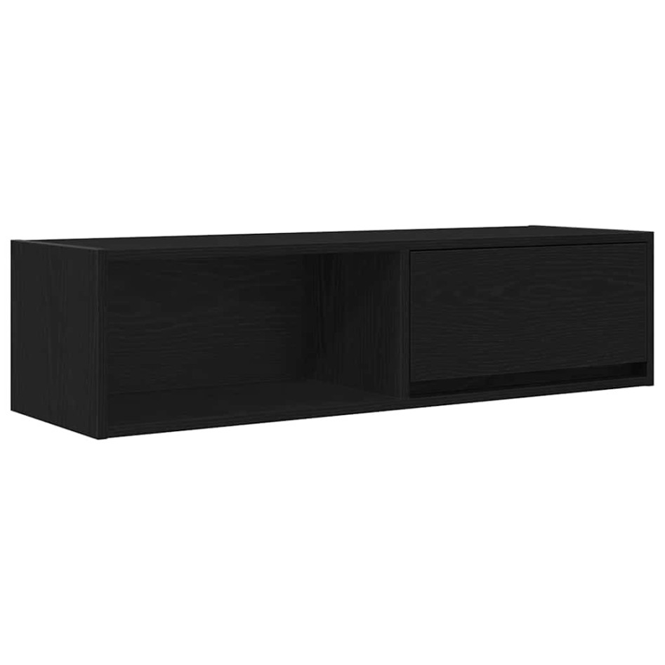 Mueble de TV de madera de roble negro 100x31x25,5