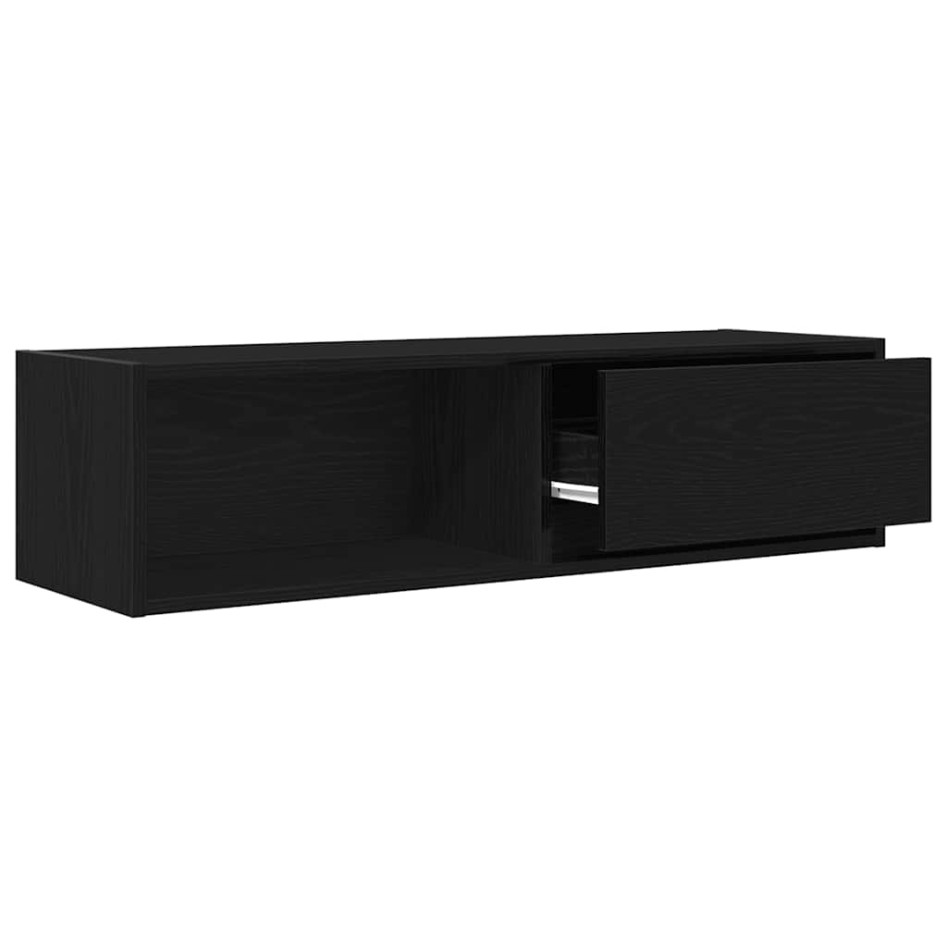 Mueble de TV de madera de roble negro 100x31x25,5