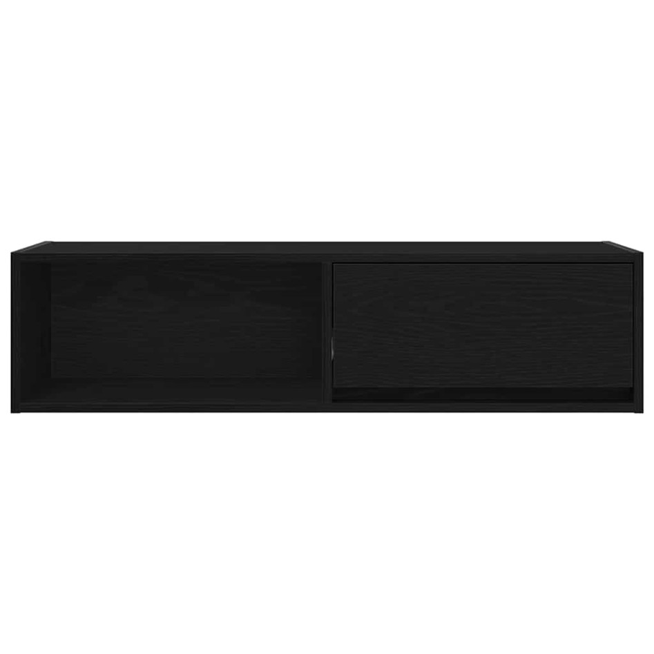 Mueble de TV de madera de roble negro 100x31x25,5