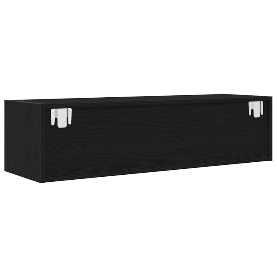Mueble de TV de madera de roble negro 100x31x25,5