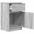 Mesitas de noche 2 uds madera contrachapada gris 39x35x65