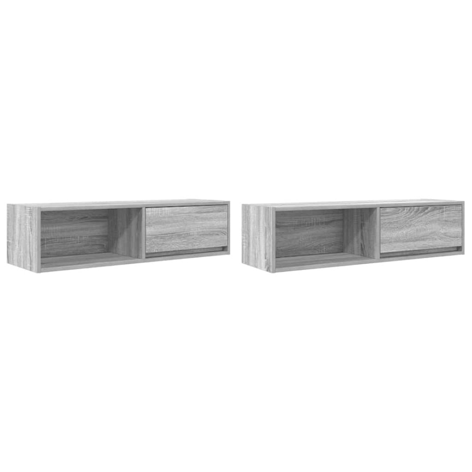 Muebles de TV 2 uds madera ingeniería gris Sonoma