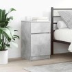 Mesitas de noche 2 uds madera contrachapada gris 39x35x65 cm