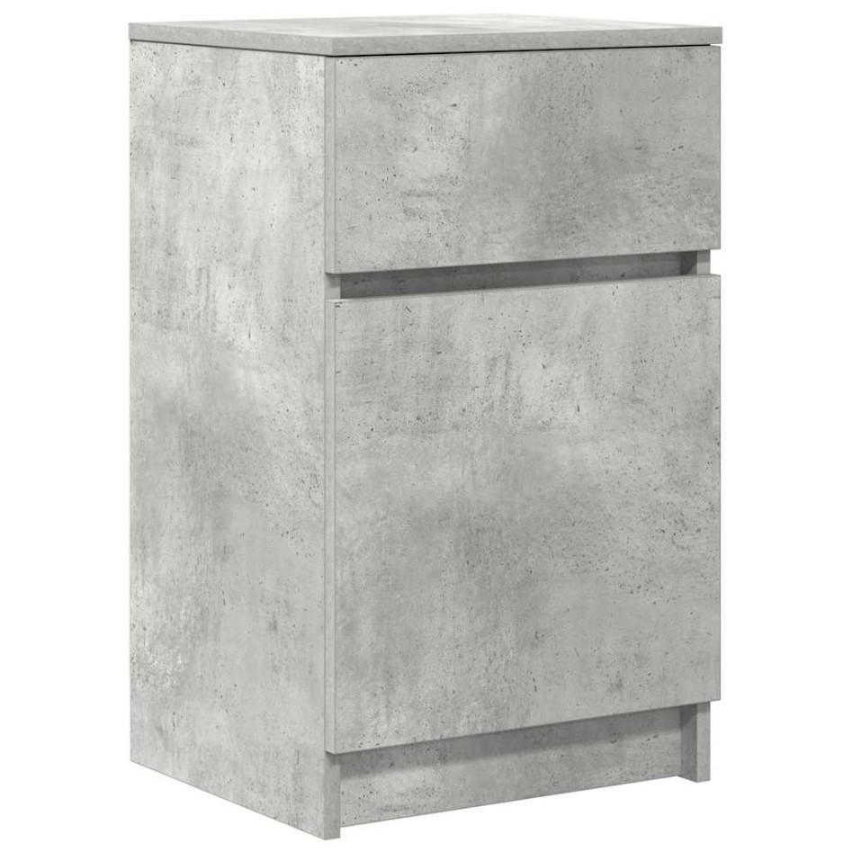 Mesitas de noche 2 uds madera contrachapada gris 39x35x65