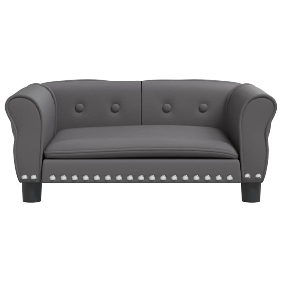 Cama para perros de cuero sintético gris 70x45x30