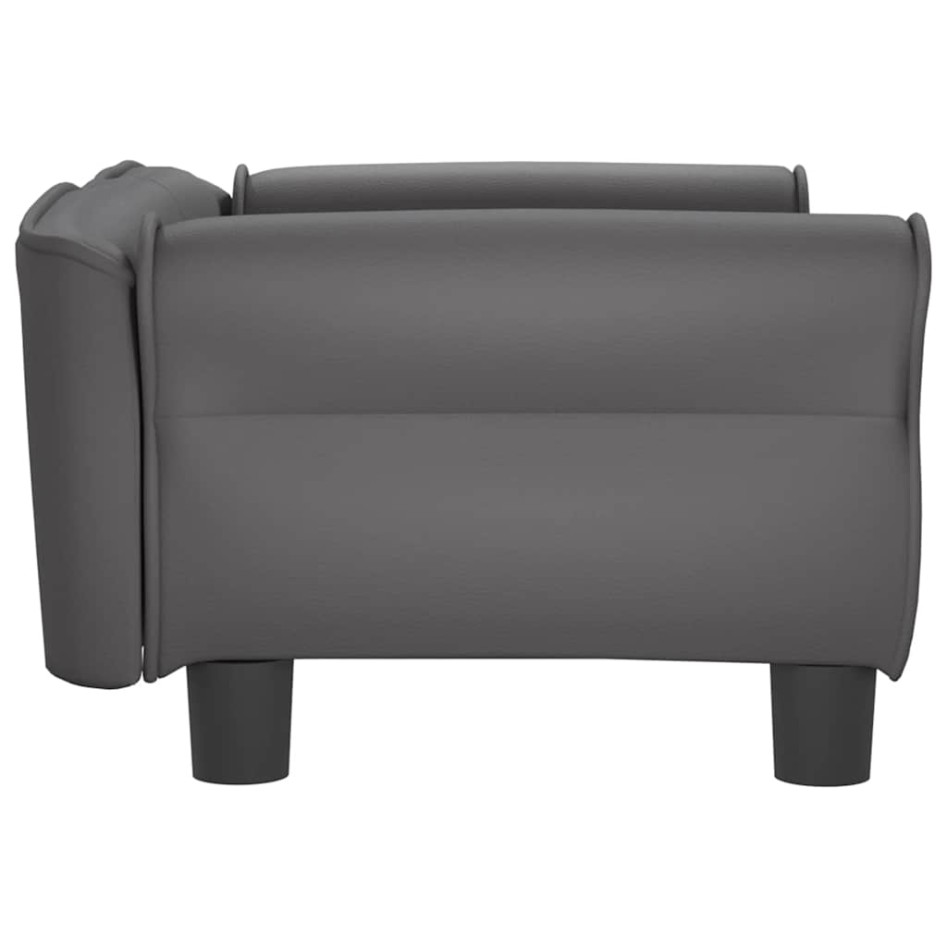 Cama para perros de cuero sintético gris 70x45x30