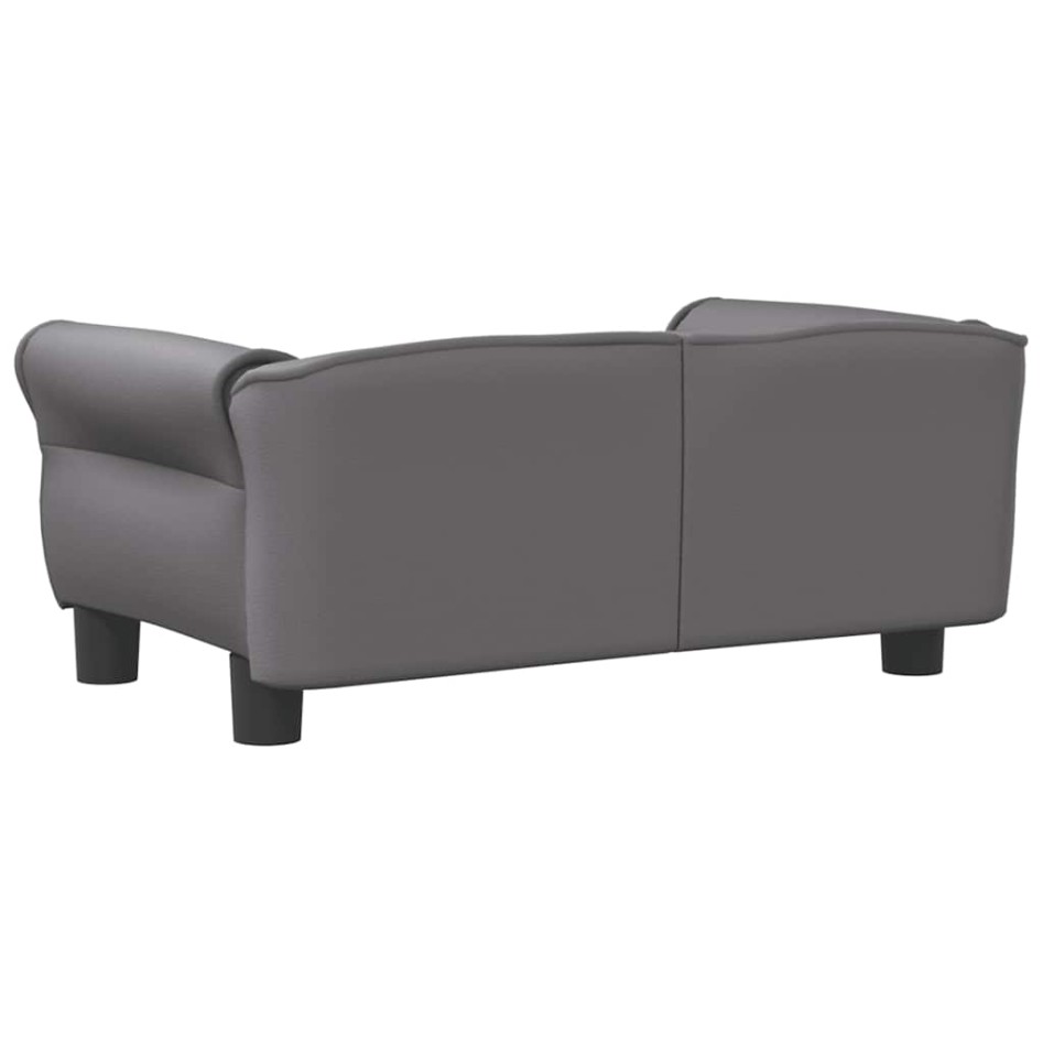Cama para perros de cuero sintético gris 70x45x30