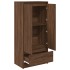 Armario con cajón de roble marrón 55,5x34x119,5