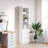 Aparador alto blanco 37,5x35x180 cm madera de