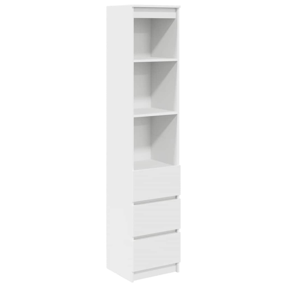 Aparador alto blanco 37,5x35x180 cm madera de