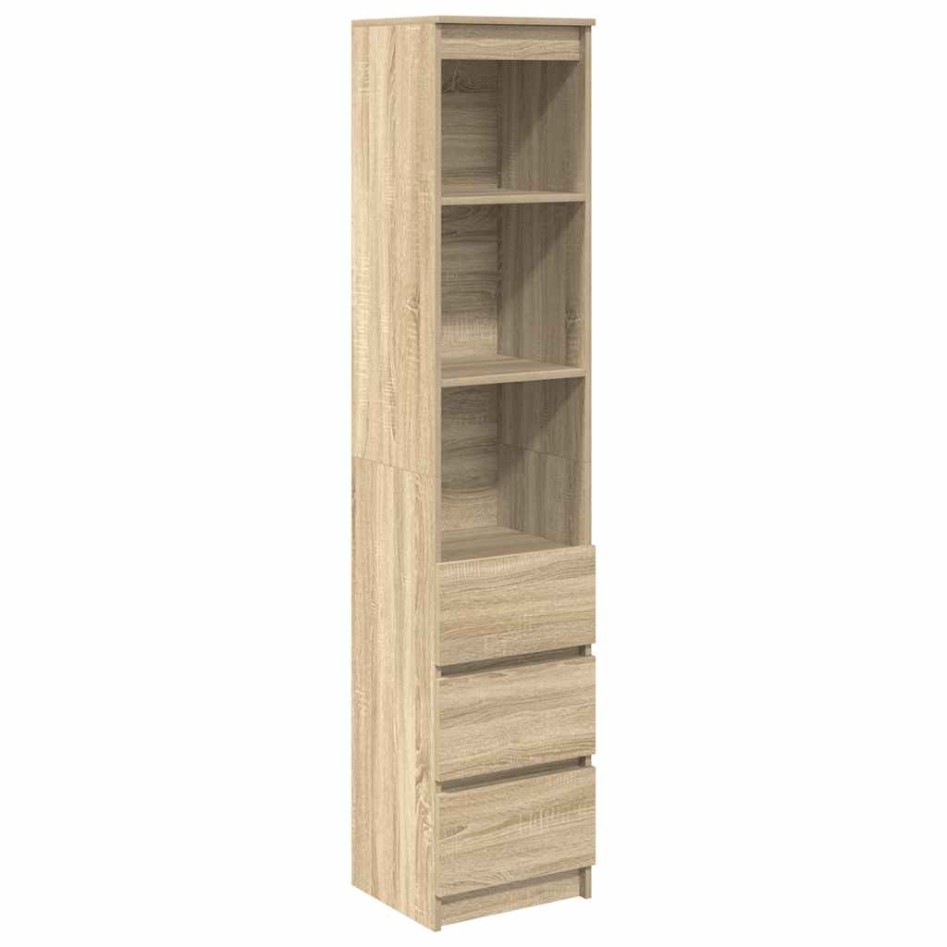 Aparador alto roble Sonoma 37,5x35x180 cm madera de