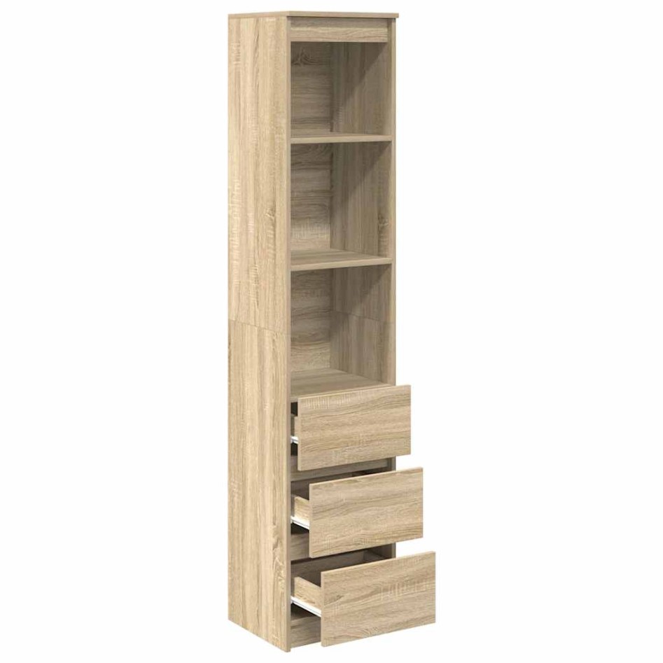 Aparador alto roble Sonoma 37,5x35x180 cm madera de