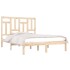 Estructura de cama de madera maciza de pino 200x200