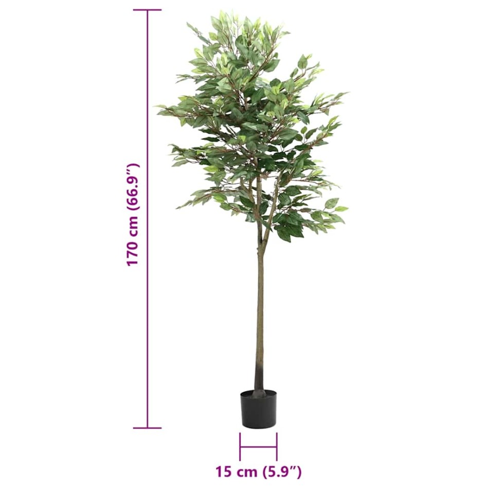 Árbol ficus artificial con 756 hojas verde 170