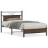 Estructura de cama sin colchón roble marrón 107x203