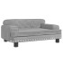 Cama para perros de terciopelo gris claro 70x45x30