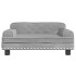Cama para perros de terciopelo gris claro 70x45x30