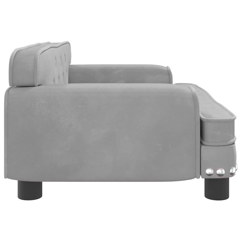 Cama para perros de terciopelo gris claro 70x45x30