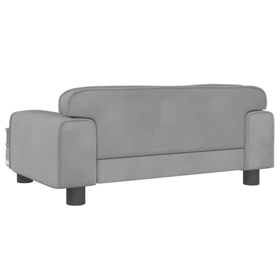 Cama para perros de terciopelo gris claro 70x45x30