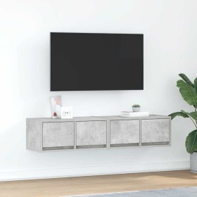 Muebles de TV 2uds madera ingeniería gris hormigón