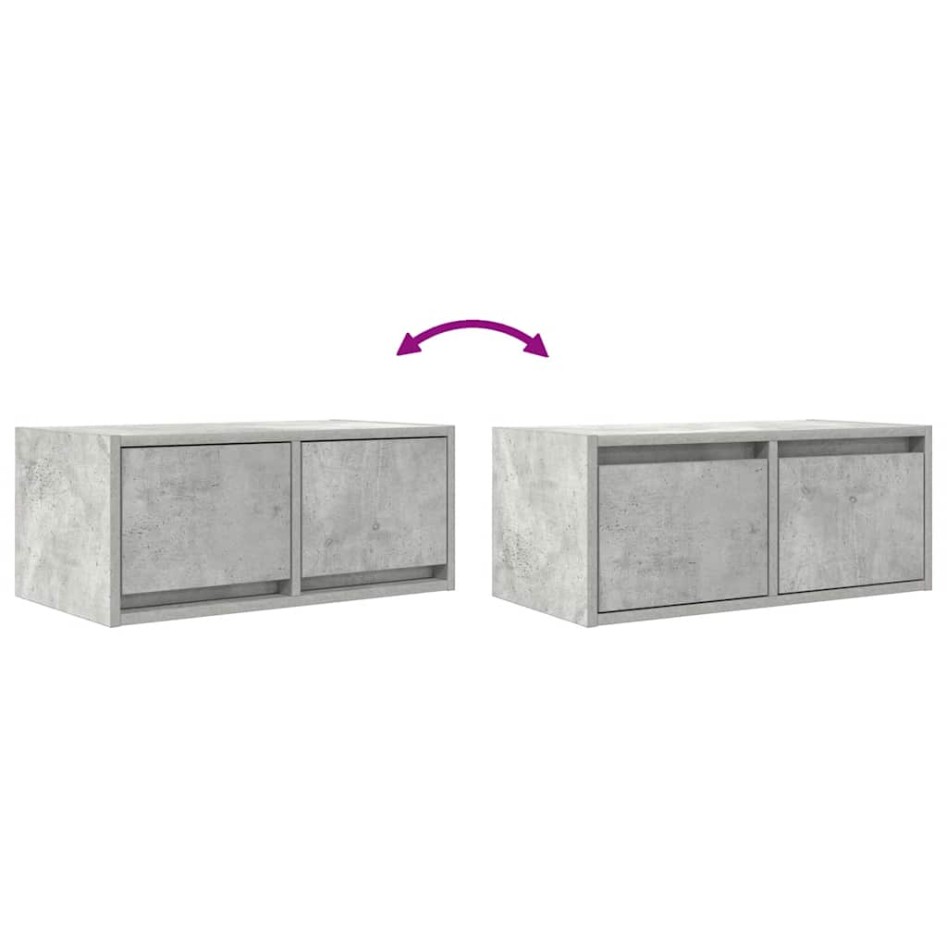 Muebles de TV 2uds madera ingeniería gris hormigón