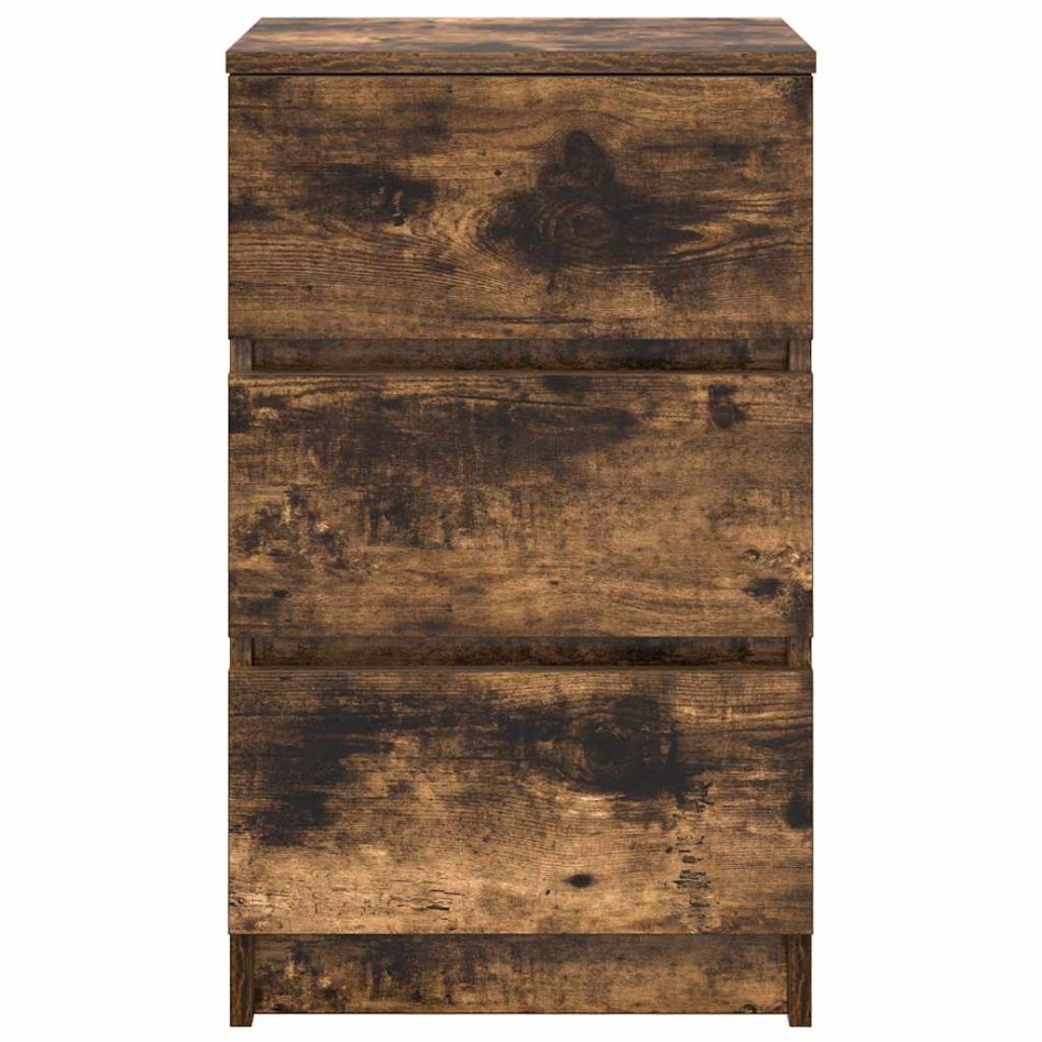 Mesilla de noche con 3 cajones roble ahumado 39x35x65