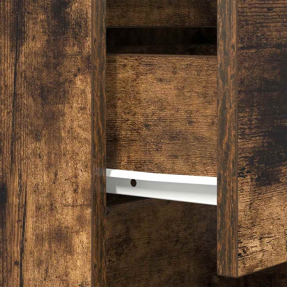 Mesilla de noche con 3 cajones roble ahumado 39x35x65