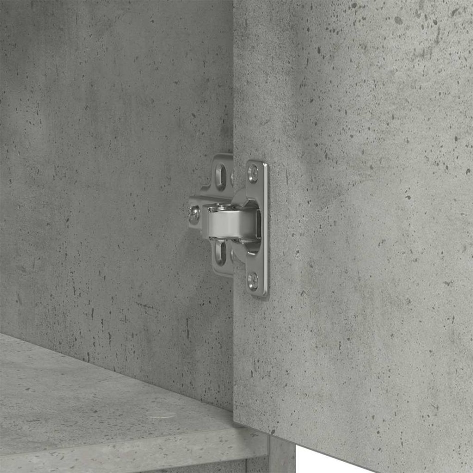 Aparador con cajón gris hormigón 80x34x76 cm madera