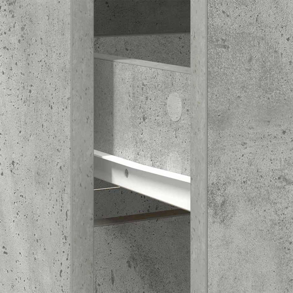 Aparador con cajón gris hormigón 80x34x76 cm madera