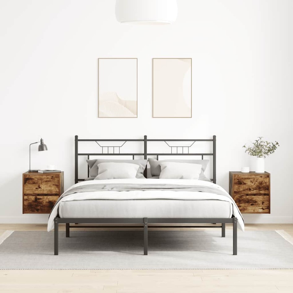 Mesillas de noche de pared 2 uds roble ahumado 38x34x40