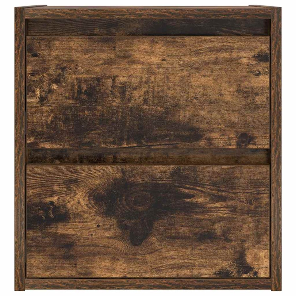 Mesillas de noche de pared 2 uds roble ahumado 38x34x40