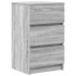Mesilla de noche con 3 cajones gris Sonoma 39x35x65
