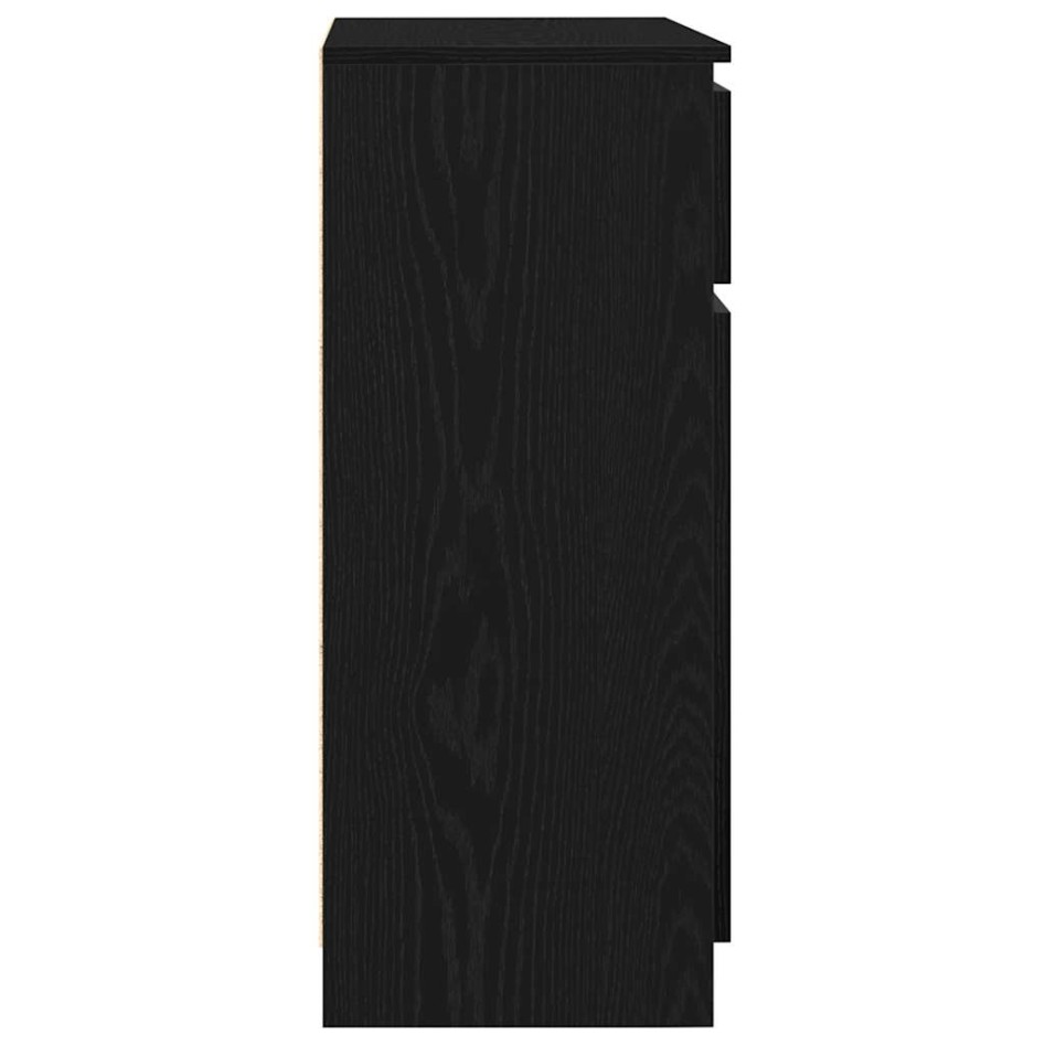 Aparador con cajón roble negro 71x35x84 cm madera de