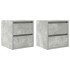 Mesillas de noche de pared 2 uds gris hormigón 38x34x40