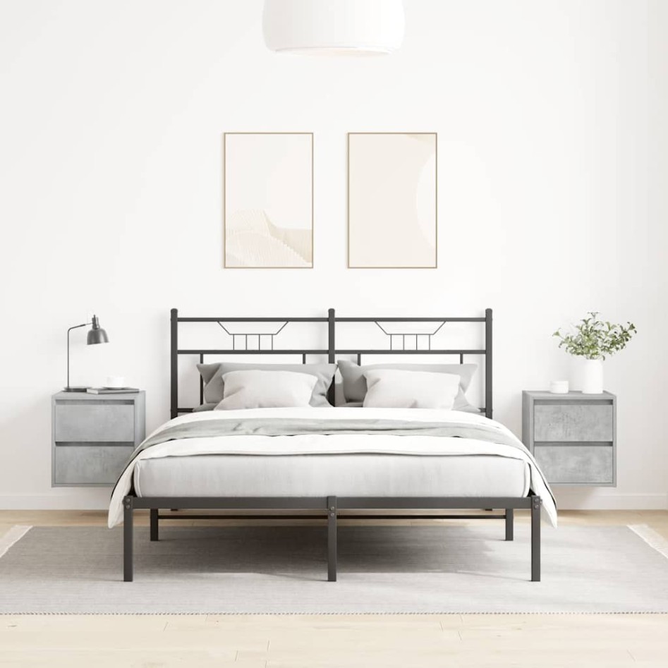 Mesillas de noche de pared 2 uds gris hormigón 38x34x40