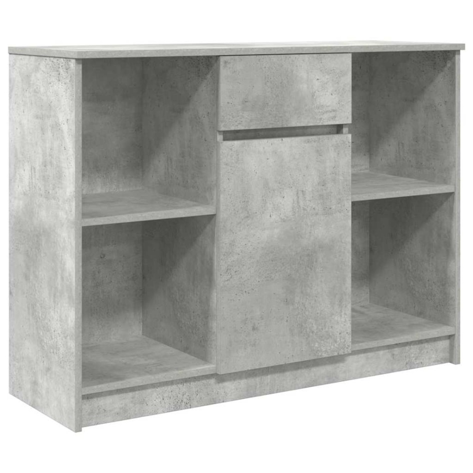 Aparador con cajón gris hormigón 101x35x76 cm madera