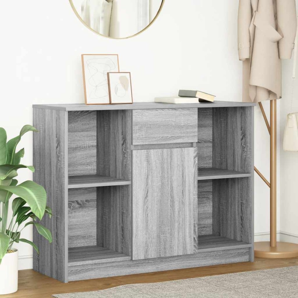 Aparador con cajón  Sonoma gris 101x35x76 cm madera