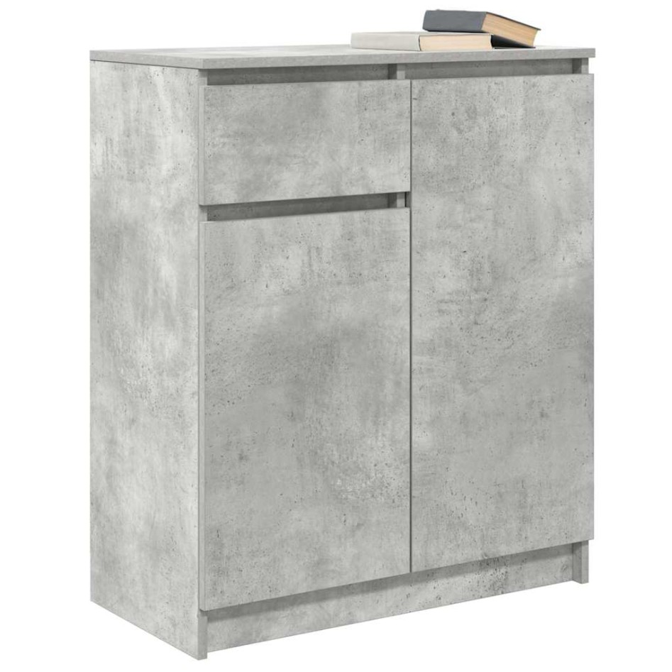 Aparador con cajón gris hormigón 71x35x84 cm madera