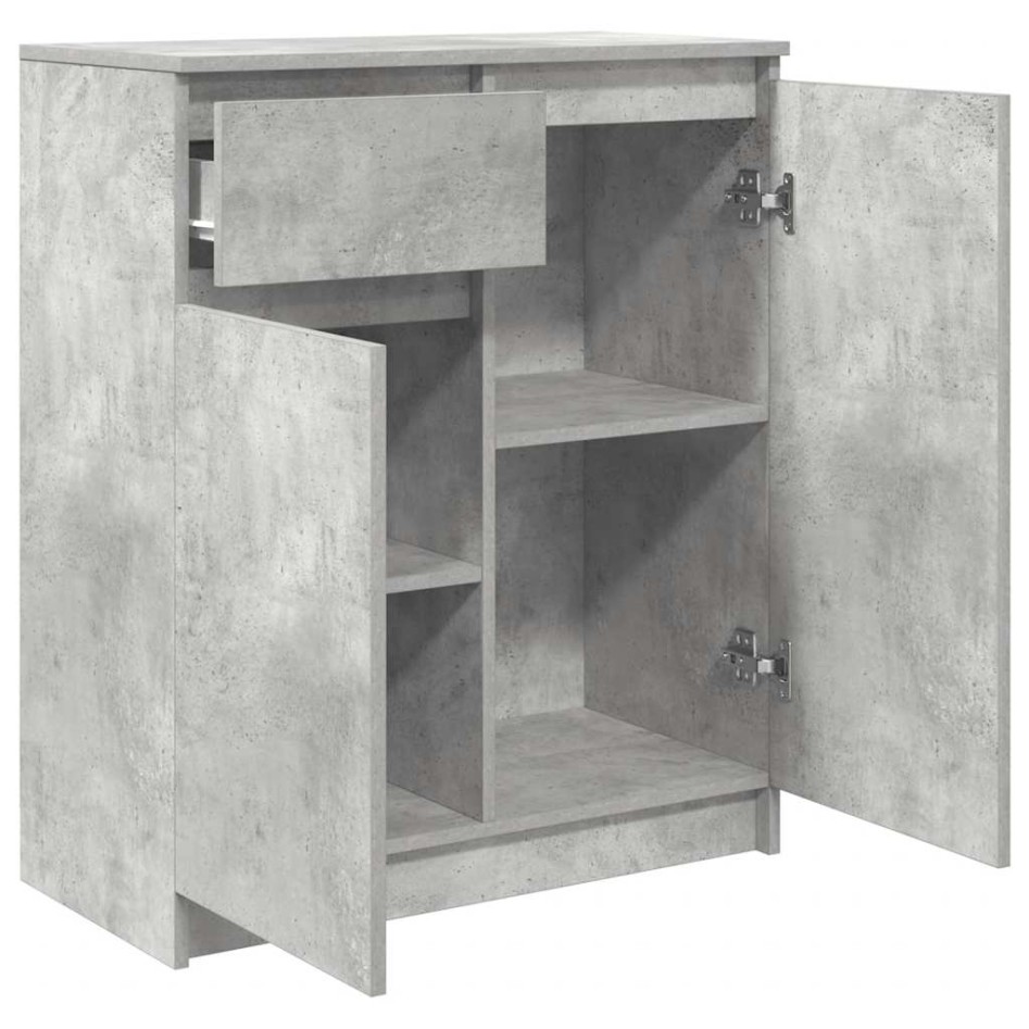 Aparador con cajón gris hormigón 71x35x84 cm madera