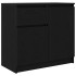 Aparador con cajón roble negro 71x35x65 cm madera de