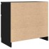 Aparador con cajón roble negro 71x35x65 cm madera de