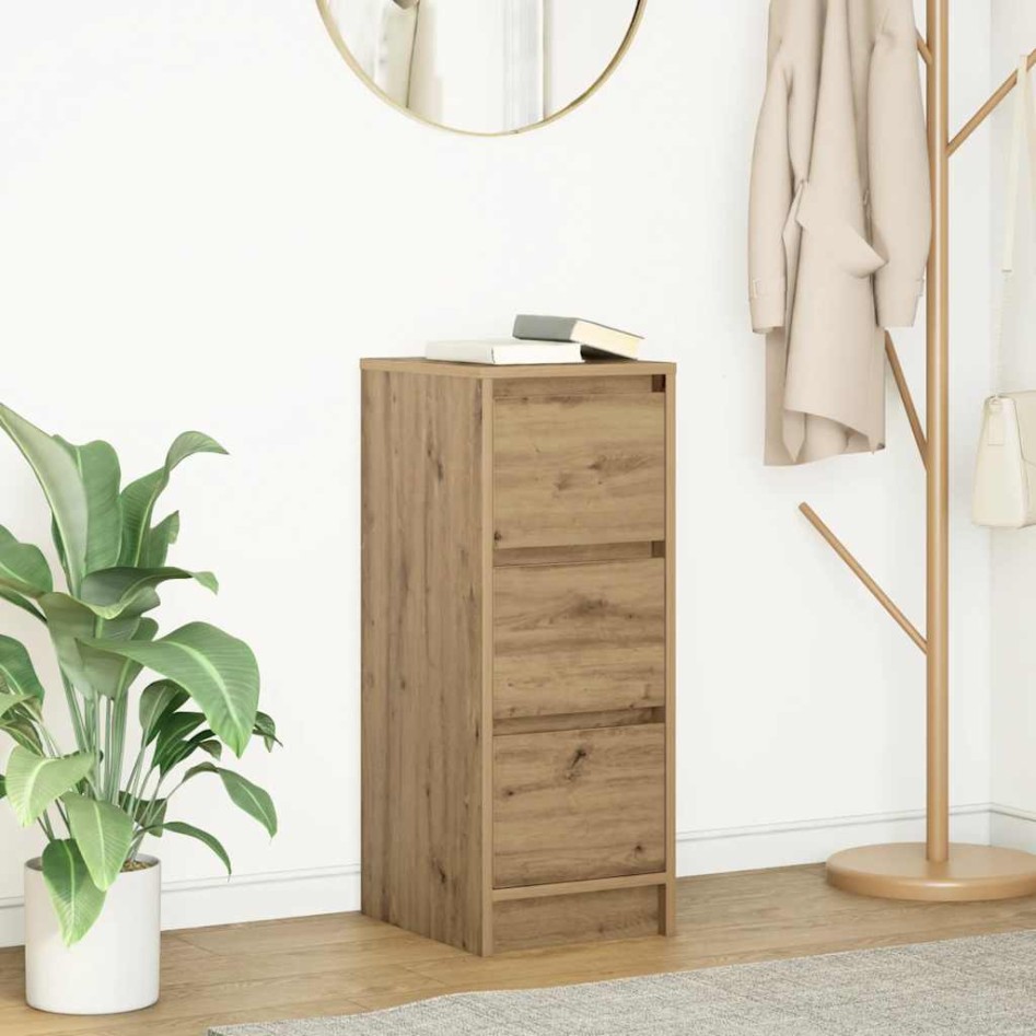 Aparador de madera de ingeniería roble artisan 29,5x34x76