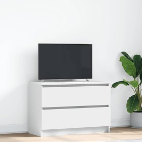 Mueble de TV de madera de ingeniería blanco 80x35x54